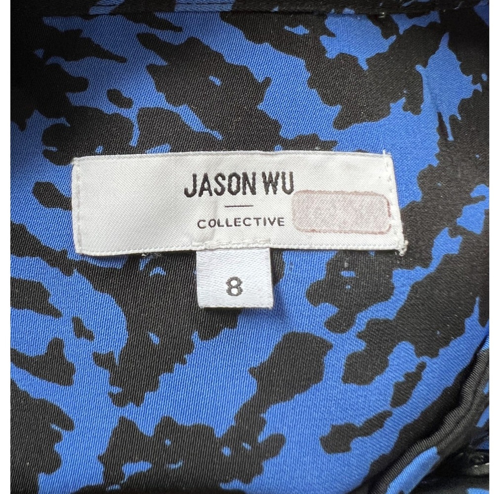 Jason Wu Collective Blue and Black Animal Print Midi Dress Size 8 - Picture 4 of 6